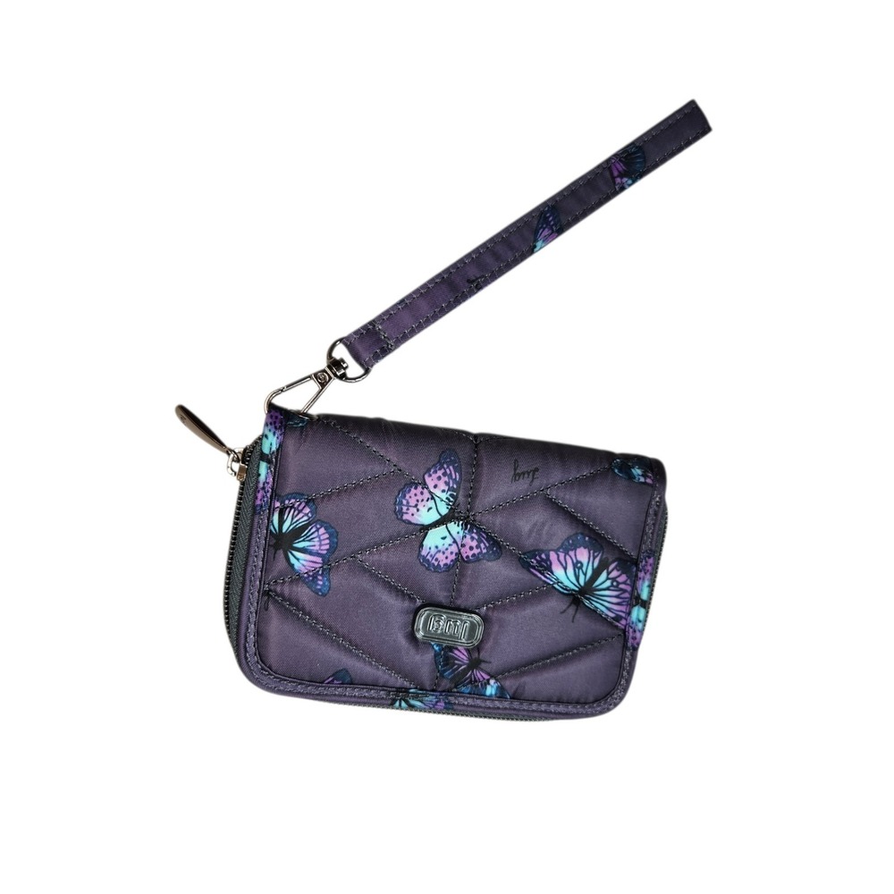 Lug Carousel XL Crossbody Purse RFID Grey Bloom Floral Quilted Rodeo Wallet - Picture 14 of 16